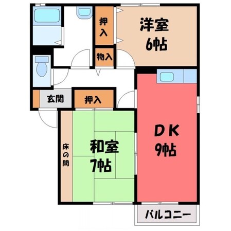 ジュネス結城 Cの物件間取画像